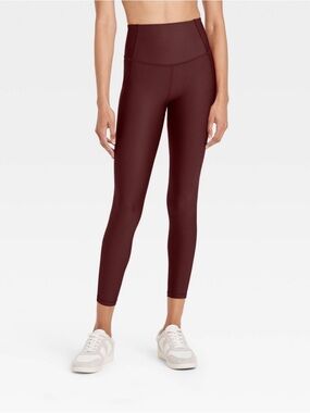 All In Motion Effortless Support Pocketed Leggings High Rise 7/8 Wine M | NWT